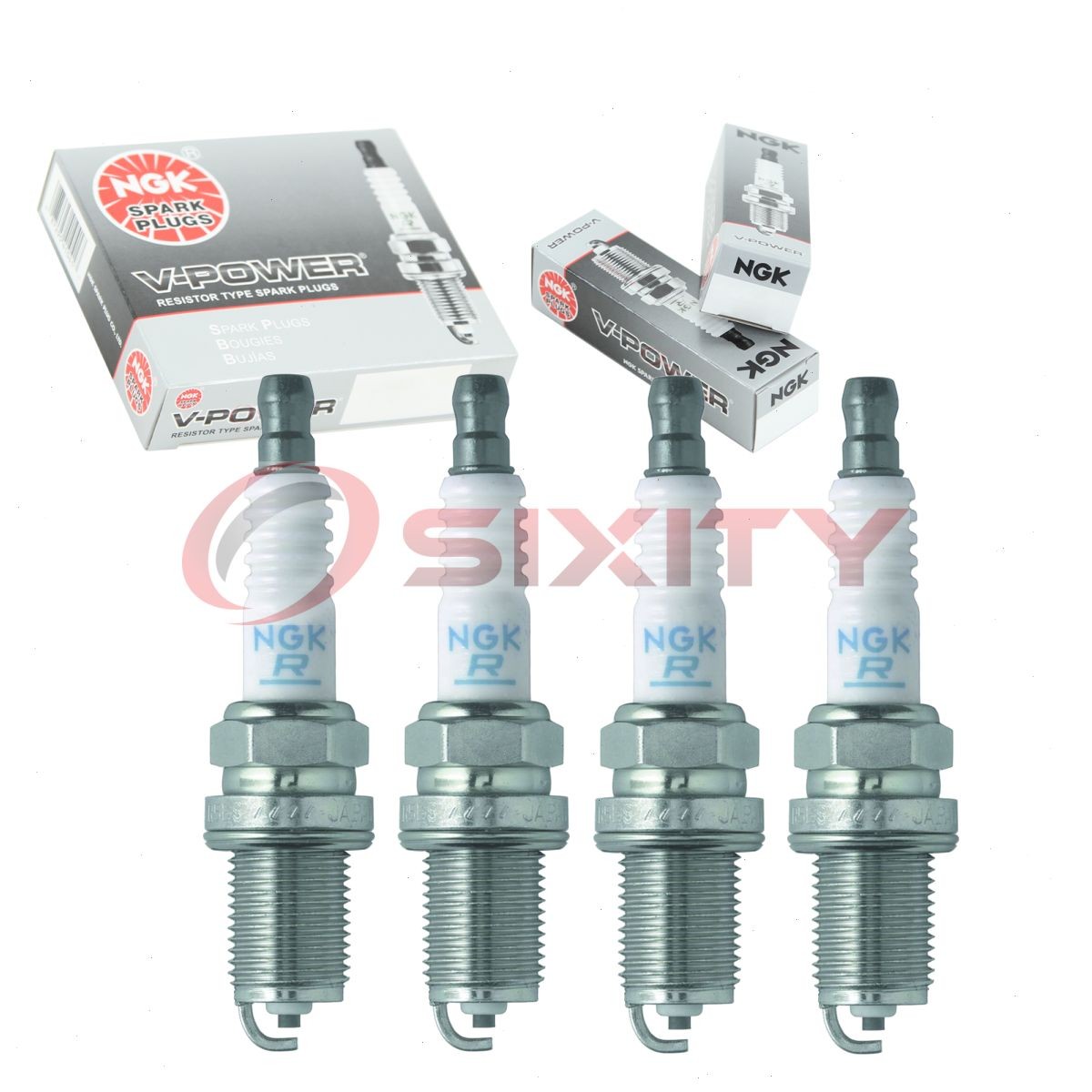 4 pc NGK 5155 FR4 V-Power Spark Plugs for SP424 Q16PR-U FR8DX FR8DCX FR8DC yy