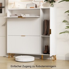 Schuhschrank 24x110x111cm 2Klappen Schuhkipper Schuhregal Aufbewahrungsschrank