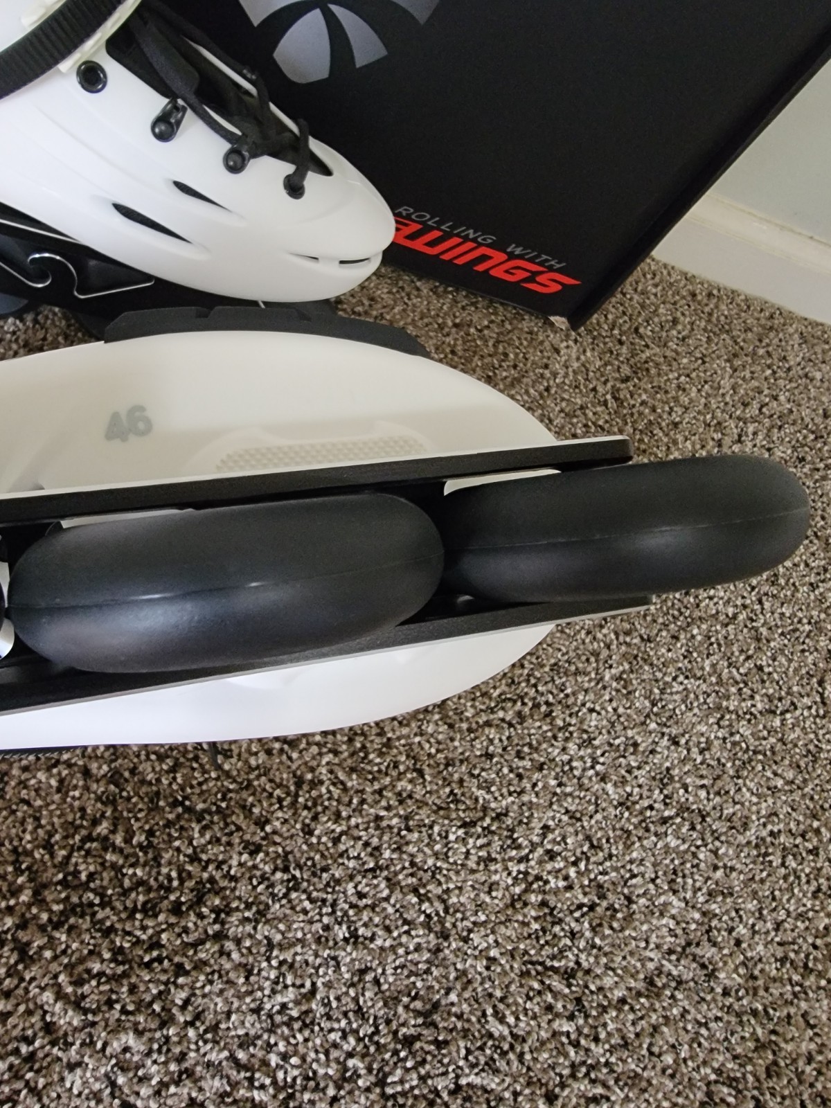 NEW Flying Eagle F6S Falcon Pro White Inline Skates - US Size 12 / EU Size 46