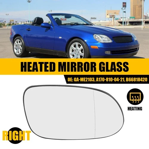 Mirror Glass Replacement Heated w/ Backing Right Side for Mercedes-Benz CLK55