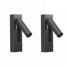 2x 5W COB LED Rotatable Wall Lamp High CRI Headboard Reading Light Hidden Switch