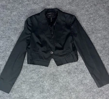 BCBGMaxAzria Elegant Black Tuxedo Jacket Blazer Crop Chic women’s Medium