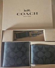 NWT Coach Men Boxed 3 In 1 Wallet Gift Set In Signature Canvas 228