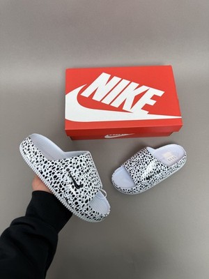 Nike Calm Slide Print NS Damen EU 36,5 US 6 Badeschuhe Grau Blau HF1067-001