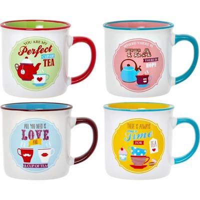 Easy Life Retro Tee Motto Blechbecher (4er Set)