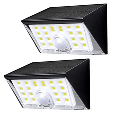 2 Pack LED Motion Sensor Solar Lights ,Outdoor IP65 Waterproof Security Lamp