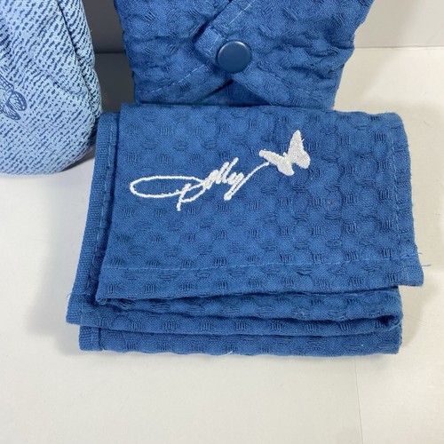 Dolly Parton Blue Pot Holder And Blue Kitchen Fridge Towel Lot Of 2 - Picture 2 of 6