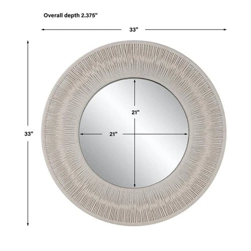 Bowery Hill Sailors Knot Small Round Iron Rope and MDF Wood Mirror in White - Picture 2 of 7