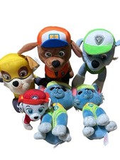 Paw Patrol Lot Of 6 Zuma Rocky Marshall Chase Plush Ty Beanie Baby Nickelodeon