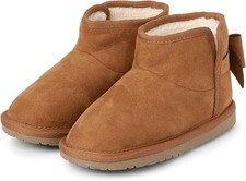 Gymboree Girl Toddler Boots Size 8 Tan Slip-on Faux Fur Lining NIB