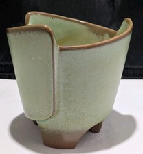 1949 Oklahoma Art Pottery, Prairie Green Frankoma No.39 Footed Planter