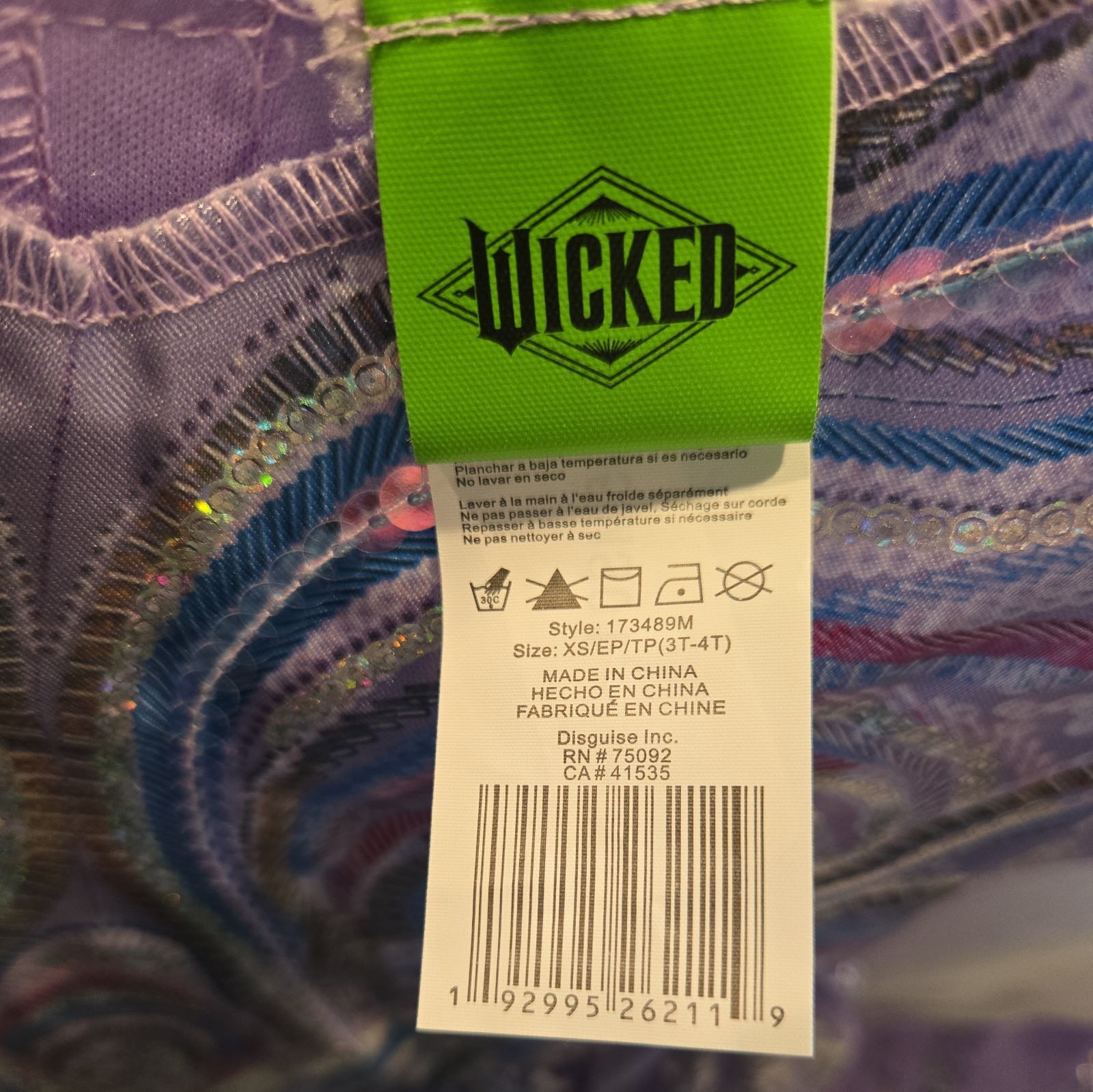 Kids Deluxe Wicked For Good Glinda Dress Costume Disguise  Size XS 3T/4T  NWOT