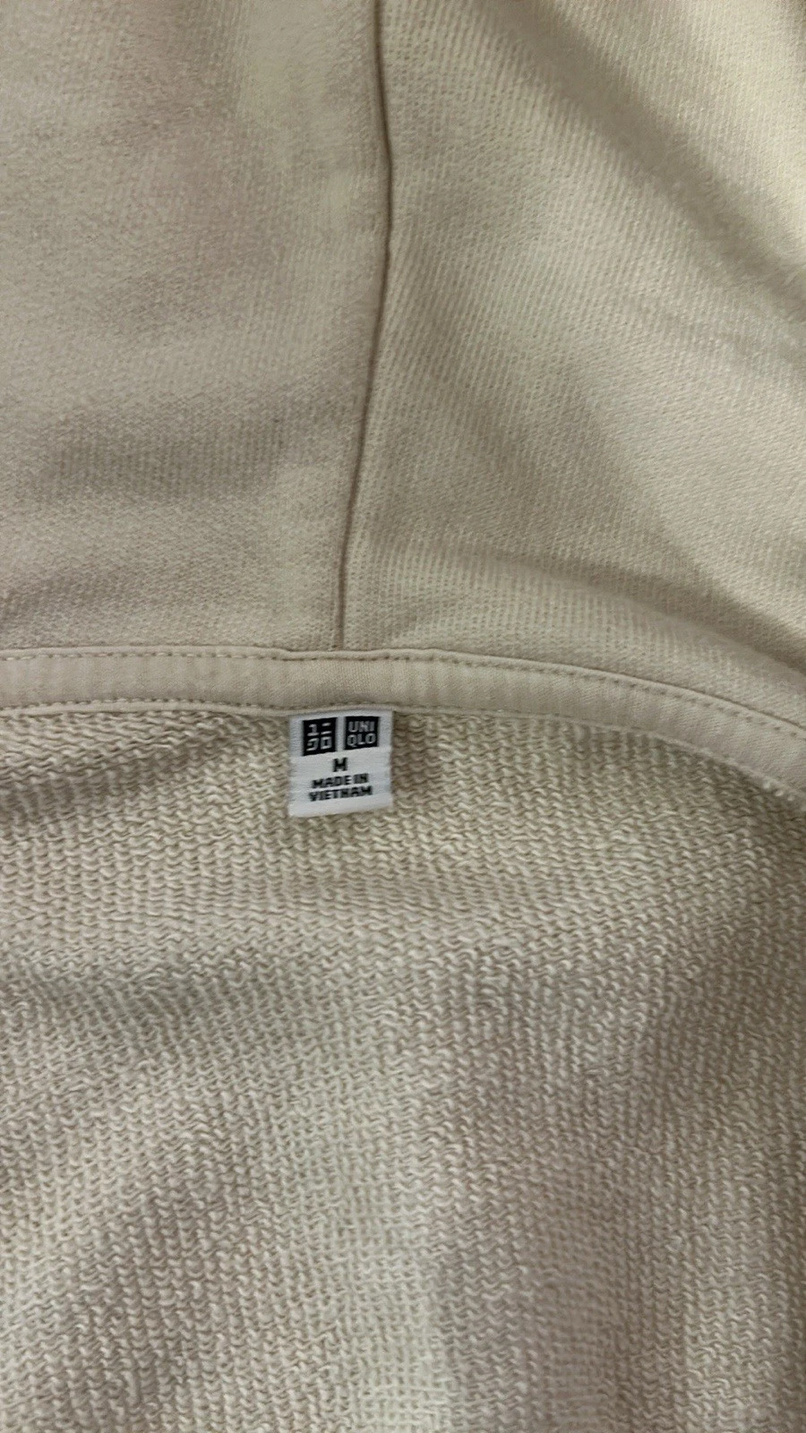 OFF WHITE Felpa donna UNIQLO full zip manica lunga con cappuccio taglia M (giapponese)