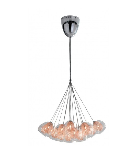 Pendelleuchte HäNgeleuchte HäNge Deckenleuchte Metall Glas Kupfer Ø.60 H 145 Cm-image