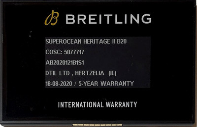 Breitling Superocean Heritage II AB2020121B1S1 Swiss Watch Certificate Warranty