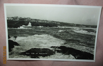Postkarte Cornwall Polzeath Beach Volle Flut Maycock RP