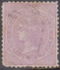 (F283-11) 1871 vNSW 6d violet QVIC stamp (K) 