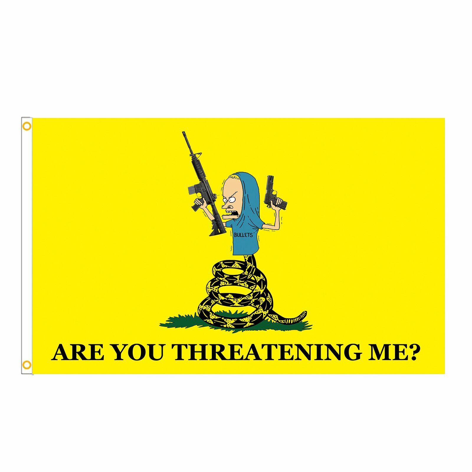 Beavis Are You Threatening Me  Flag 3ft X 5ft Don't Tread On Me **Free Shipping 