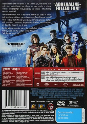 X Men 3 DVD The Last Stand (2-Disc Set) REGION 4 - Sci-Fi & Fantasy - Picture 2 of 6