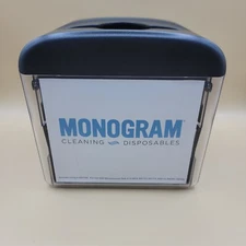 Interfold Napkin Dispenser Table Top Black Plastic Monogram Cleaning Disposables