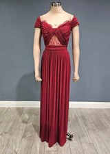 Nwt ASOS Design Premium Pleated Off Shoulder Maxi Pleated Bardot Dress Oxblood 4