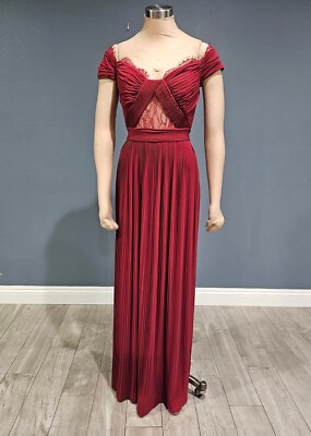 Nwt ASOS Design Premium Pleated Off Shoulder Maxi Pleated Bardot Dress Oxblood 4 | eBay Nwt ASOS Design Premium Pleated Off Shoulder Maxi Pleated Bardot Dress Oxblood 4 | eBay