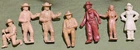 7 Marx 1950's 60mm plasitic of Western Town fighting Cowboys.