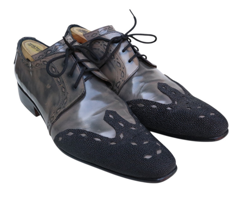 Esquivel Los Angeles Handmade Gray Black Rocker Beaded Wingtip Special Shoe 11
