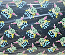 STAR WARS Mandalorian The Child Logo Pattern Cotton Fabric 1/4 Yard 9 X 44