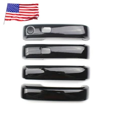 Gloss Black Door Handle Covers W/ Smart Key For 2015-2020 Ford F-150 F150  
