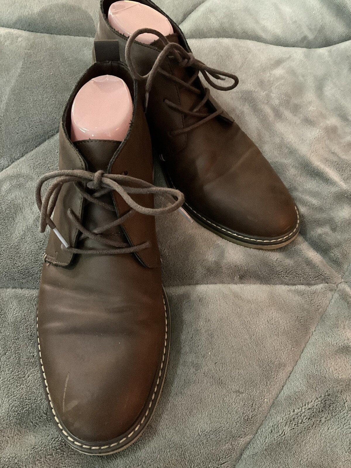 Goodfellow & Co Brown Faux Leather Chukka Boots Size 10.5 Lace-Up Ankle Boots