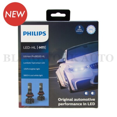 PHILIPS H11 Ultinon Pro9000 LED Car Headlight Bulbs Kit +250% 5800K White