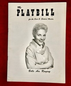 2-Theatre Playbill 8/5,1957,Shubert Theat,"Bells are Ringing,War Horse 11/2001