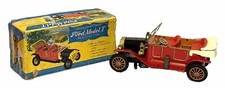 Vintage 1960  s Ford Model T Convertible Battery Operated Tin Plate W/Box H 