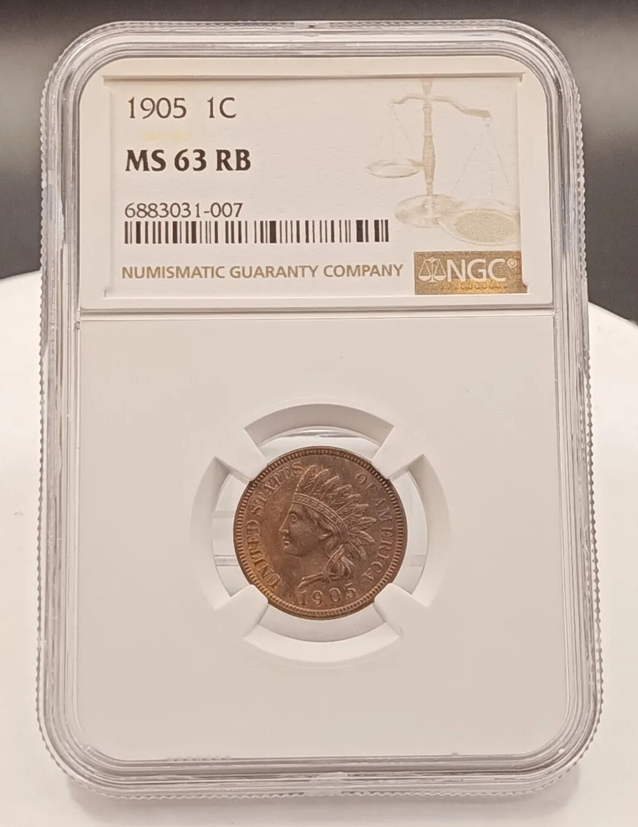 Stunning 1905 Indian Head Cent NGC MS63 RB Blazing Red-Brown