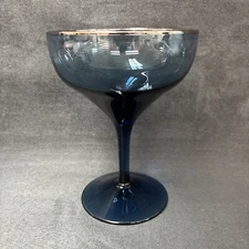Lenox Crystal BLUE SHADOW Platinum Rim Champagne Glass 5 Inches