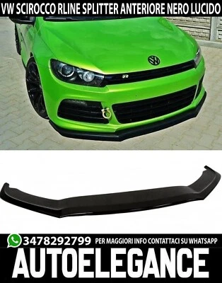 LAME VW SCIROCCO R RLINE LÈVRE SOUS PARE-CHOCS AVANT BRILLANT ABS SPLITTER - Photo 1/4