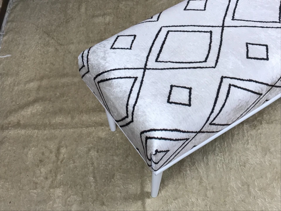 Reposapiés otomano tapizado hecho a mano Kilim piano entrada dormitorio banco Foto 2 de 4