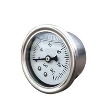 0-100psi Fuel Pressure Regulator Gauge Liquid Filled 18 Npt Oil Gauge White