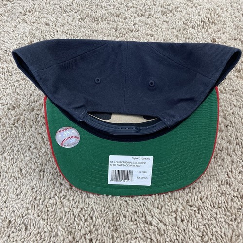 St Louis Cardinals Hat 47 Captain Snapback Navy Red STL Coop Shot Collection Cap - Picture 5 of 8