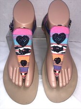 Betsey Johnson Womens thong Sandals Size 9 M Style Bachi Beaded Multicolor N