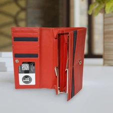 Leatherboss Ladies Clutch Wallet with Inside Snap Wallet