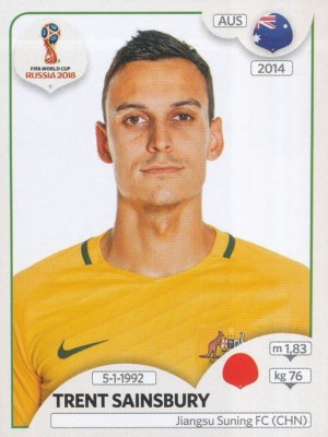 219 T.SAINSBURY AUSTRALIEN JIANGSU SUNING.FC STICKER WM RUSSLAND 2018 PANINI