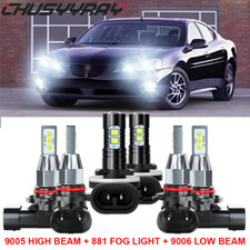 6000k For Pontiac Grand Prix 2004-2007 2008 Led Headlights Fog Lights 6x Bulbs