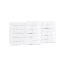 Admiral Hospitality Washcloths 12x12 (12 Pack), White, Cotton Blend, Cam Border