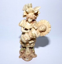 Galluba Hofmann Porzellan Figur Frau Baby Mädchen Puppe Bunt 10,8cm 1888 698/525