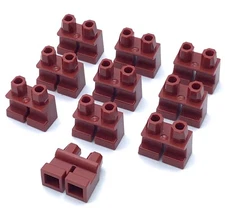 LEGO LOT OF 10 DARK RED SHORT LEG PIECES MINIFIGURE BODY PARTS