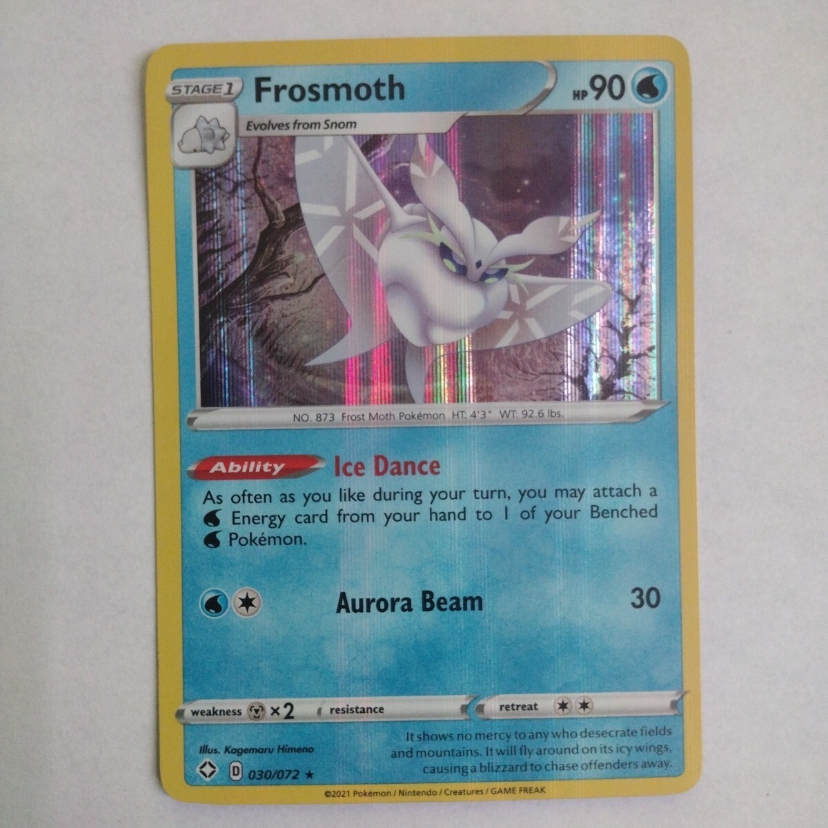 Frosmoth 30/72 Holo Foil Rare Pokemon Card Shining Fates - Same Day Shipping!