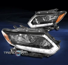 For 2014 2015 2016 Rogue LED Replacement Halogen Headlights Headlamps Lamp Black