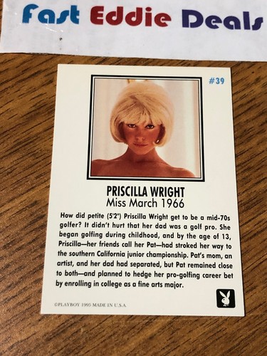 PLAYBOY 1995 PRISCILLA WRIGHT COLLECTOR CARD 39 MISS MARCH 1966 NEAR MINT | eBay